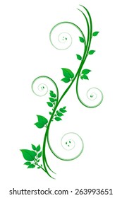 Floral scroll with leaves