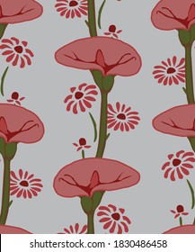 floral seamles repeated pattern for textiles and wallpaper 