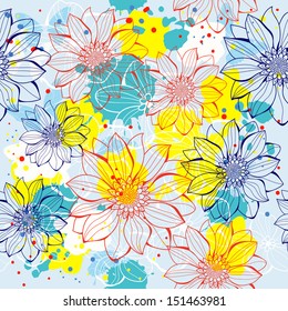 Floral seamless, abstract