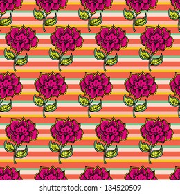 Floral seamless abstract hand-drawn pattern / background.