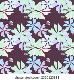 Floral seamless abstract pattern in pastel colors for fabric, paper design. Vector background