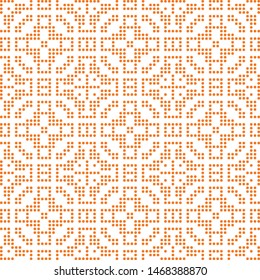 Floral seamless abstract tile vector pattern in geometric ornamental polka dot style.