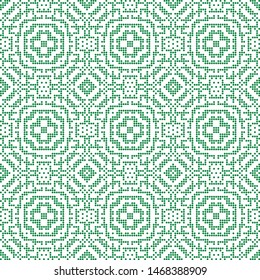 Floral seamless abstract tile vector pattern in geometric ornamental polka dot style.