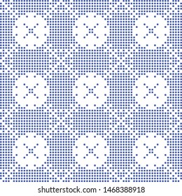 Floral seamless abstract tile vector pattern in geometric ornamental polka dot style.