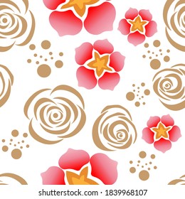 Floral seamless, abstract, vector pattern.