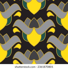 Floral Seamless Art Deco Pattern EDITABLE FILE. Good For Fabric, Wallpaper, Background, Interior etc.