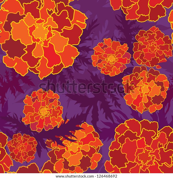 Floral Seamless Background 60s Style 1960s Stock Vector Royalty Free 126468692