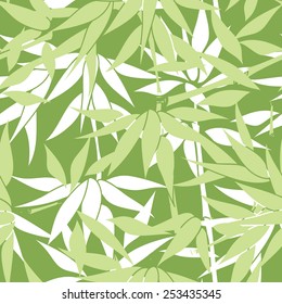 Floral seamless background. Bamboo leaf pattern. Floral seamless texture with leaves.