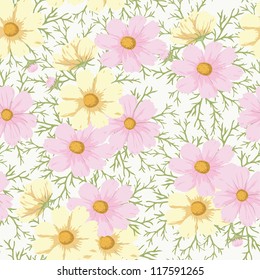 Floral seamless background. Chamomile vintage pattern for scrap booking