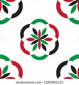 floral seamless background, circular geometric ornament, vector illustration
