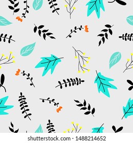 Floral Seamless Background Colorful Leaves Floral Seamless Patterns