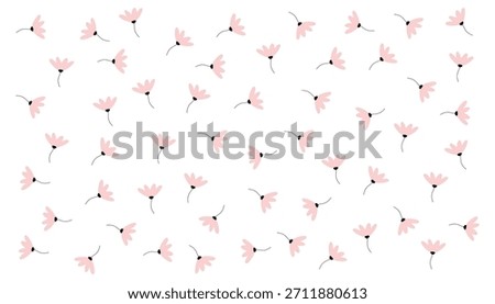 Floral seamless background. cute seamless pattern with scattered flowers. simple flowers print. textiles, wallpapers, print, gift wrap, book covers. vector illustration