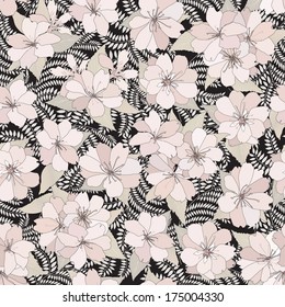 Floral seamless background. Decorative flower pattern. 