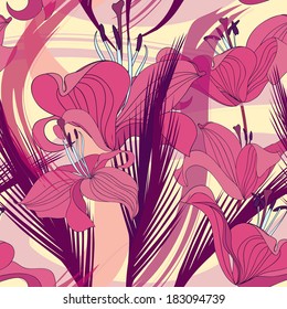 Floral seamless background. Decorative flower pattern. Floral seamless texture with flowers.