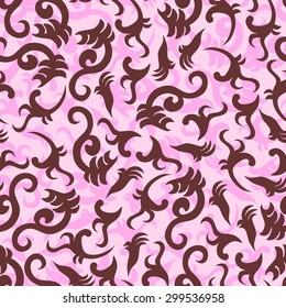 Floral seamless background design. Vector illustration.