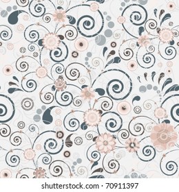 Floral seamless background of elegant colors. Vector illustration.