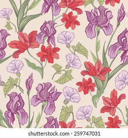 Floral seamless background. Flower pattern.