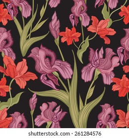Floral seamless background. Flower pattern.