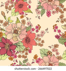 Floral seamless background. Flower pattern.