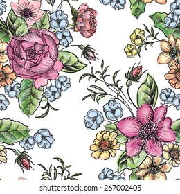Floral seamless background. Flower pattern.