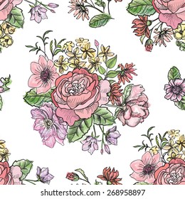 Floral seamless background. Flower pattern.