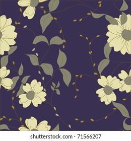 Floral Seamless Background with Flowers