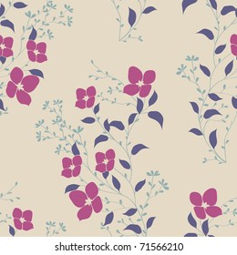Floral Seamless Background with Flowers