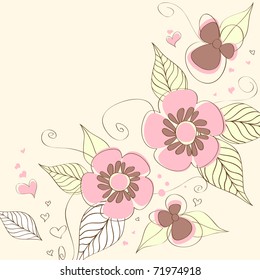 Floral Seamless Background with Flowers