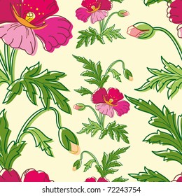 Floral Seamless Background with Flowers