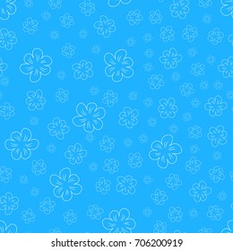 Floral seamless background, lot of flowers, abstract pattern. Vector illustration.