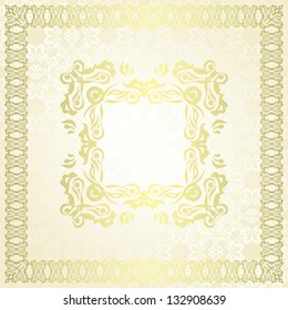 Floral seamless background with a frame in retro style