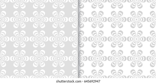 Floral seamless background. Gray and white abstract print