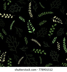 Floral seamless background. Leaves seamless pattern design template, vector illustration