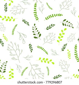 Floral seamless background. Leaves seamless pattern design template, vector illustration