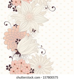 Floral seamless background with lily. Vector pattern