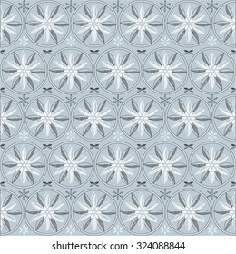 floral seamless background with linear leaves and branches