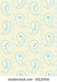 Floral seamless background with a paisley pattern. Vector illustration.