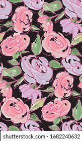 Floral seamless background pattern. Colorful spring flowers hand drawn, vector. Spring summer. Fabric swatch, textile design,wrapping, paper
