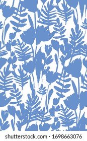 Floral seamless background pattern. Colorful spring flowers hand drawn, vector. Spring summer. Fabric swatch, textile design,wrapping paper