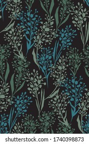 Floral seamless background pattern. Colorful spring flowers hand drawn, vector. Spring summer. Fabric swatch, textile design,wrapping paper