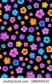 Patrón de fondo floral sin fisuras. Flores coloridas dibujadas a mano, vector. Verano de primavera. Revestimiento de tejidos, diseño textil, papel envolvente