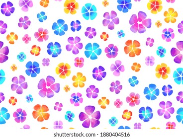 Nahtlose florale Hintergrundmuster. Farbige Blumen, handgezeichnet, Vektorgrafik. Frühlingssommer. Armbanduhr, Stoffdesign, Verpackungspapier