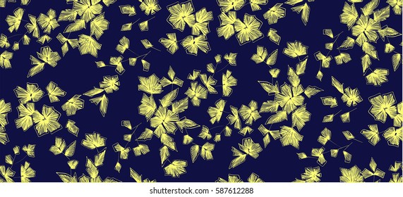 Floral seamless background pattern with fantasy flowers and leaves  Line art. Embroidery flowers. Vector illustration.