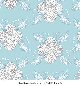 Floral seamless background pattern of hand - drawn elements.  Wallpaper, pattern fills, web page background,surface textures, textile design template. Vector illustration