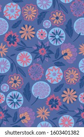 Floral seamless background pattern with mix wild flowers and leaves Line art. Embroidery flowers. Vector illustration. Textile design, wallpaper, card design.