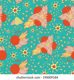Floral seamless background pattern. Vector illustration