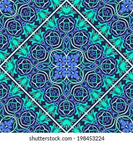 Floral Seamless Background Pattern. Vintage card.