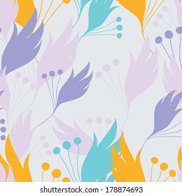 Floral seamless background pattern.  Wallpaper, pattern fills, web page background,surface textures, textile design template. Vector illustration
