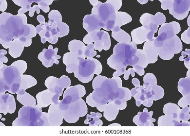Floral seamless background pattern. Watercolor flowers hand painted, vector illustration.
