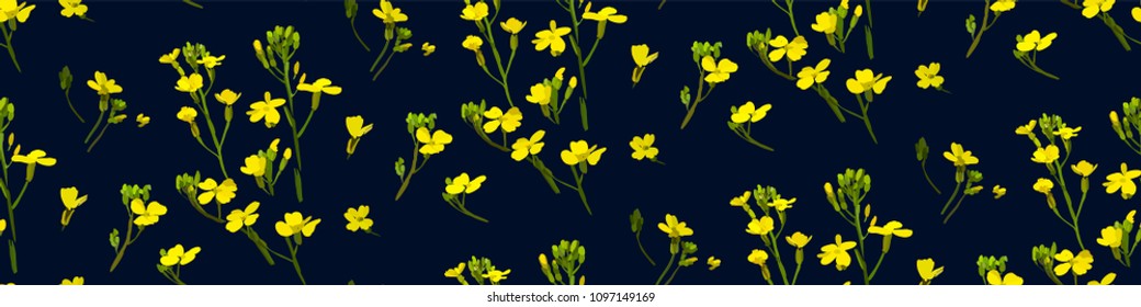 Floral seamless background pattern with wild flowers and leaves. Botanical illustration  hand drawn.Textile print, fabric swatch, wrapping paper.